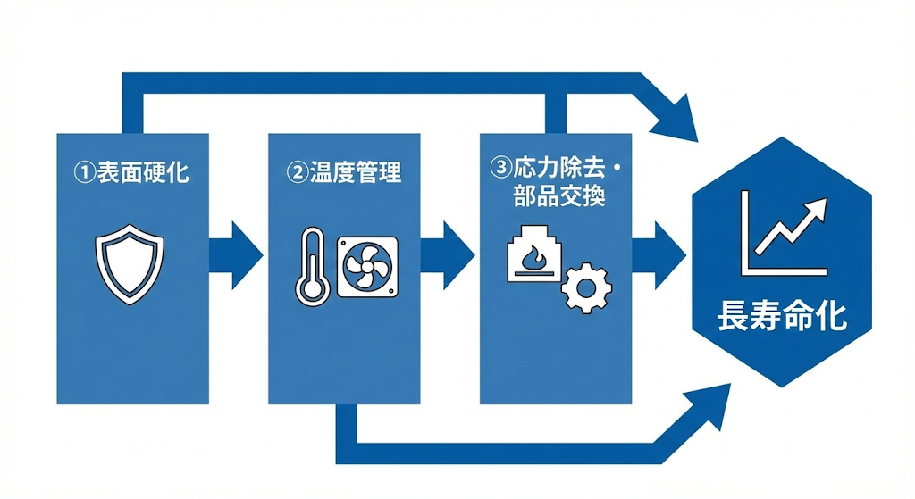 ◆金型の寿命を向上させるポイントの概要図