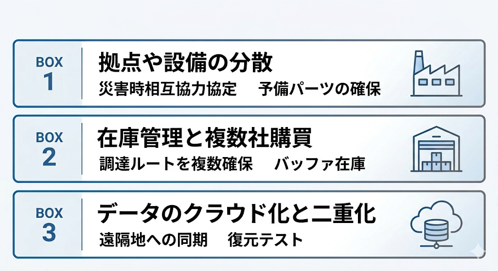 ◆BCP対策の具体例の概要図